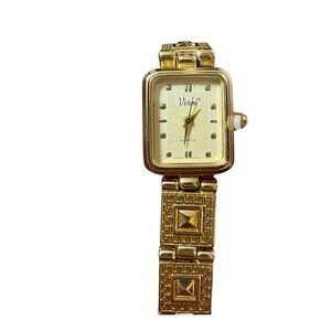 Vivani Ladies Watch Goldtone Band Crown Stopper 7.5"